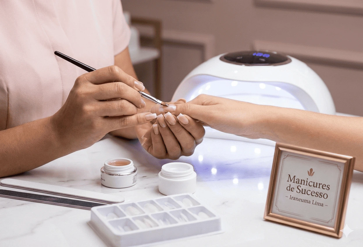 Como Fazer Unha de Gel com Tips com a Excelência de Iraneuma Lima